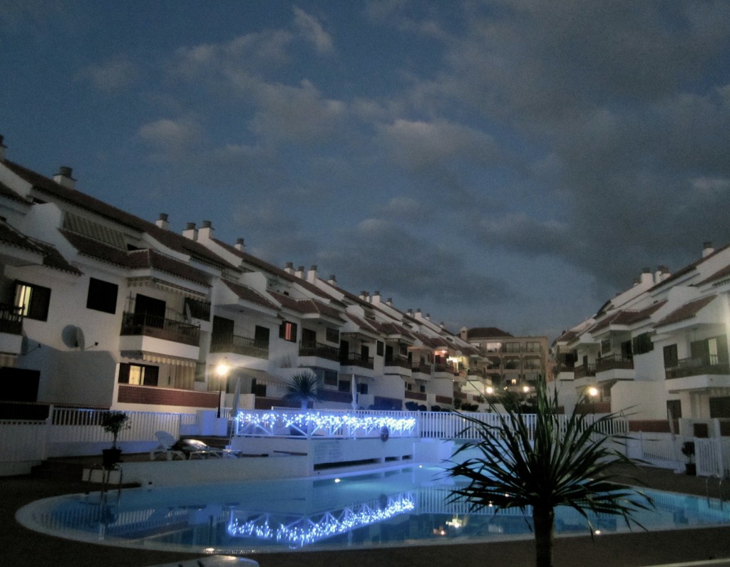 Abendstimmung Blick auf den Pool